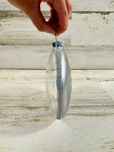 Winter Evergreen Tree Glass Ornament with Snow