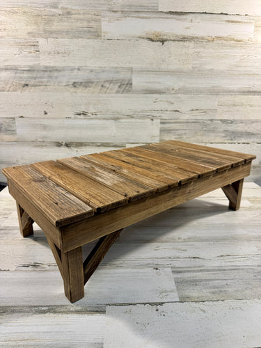 Large Rustic Wood Riser with Slatted Top