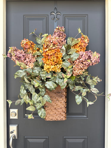 Mauve and Caramel Hydrangea Fall Basket