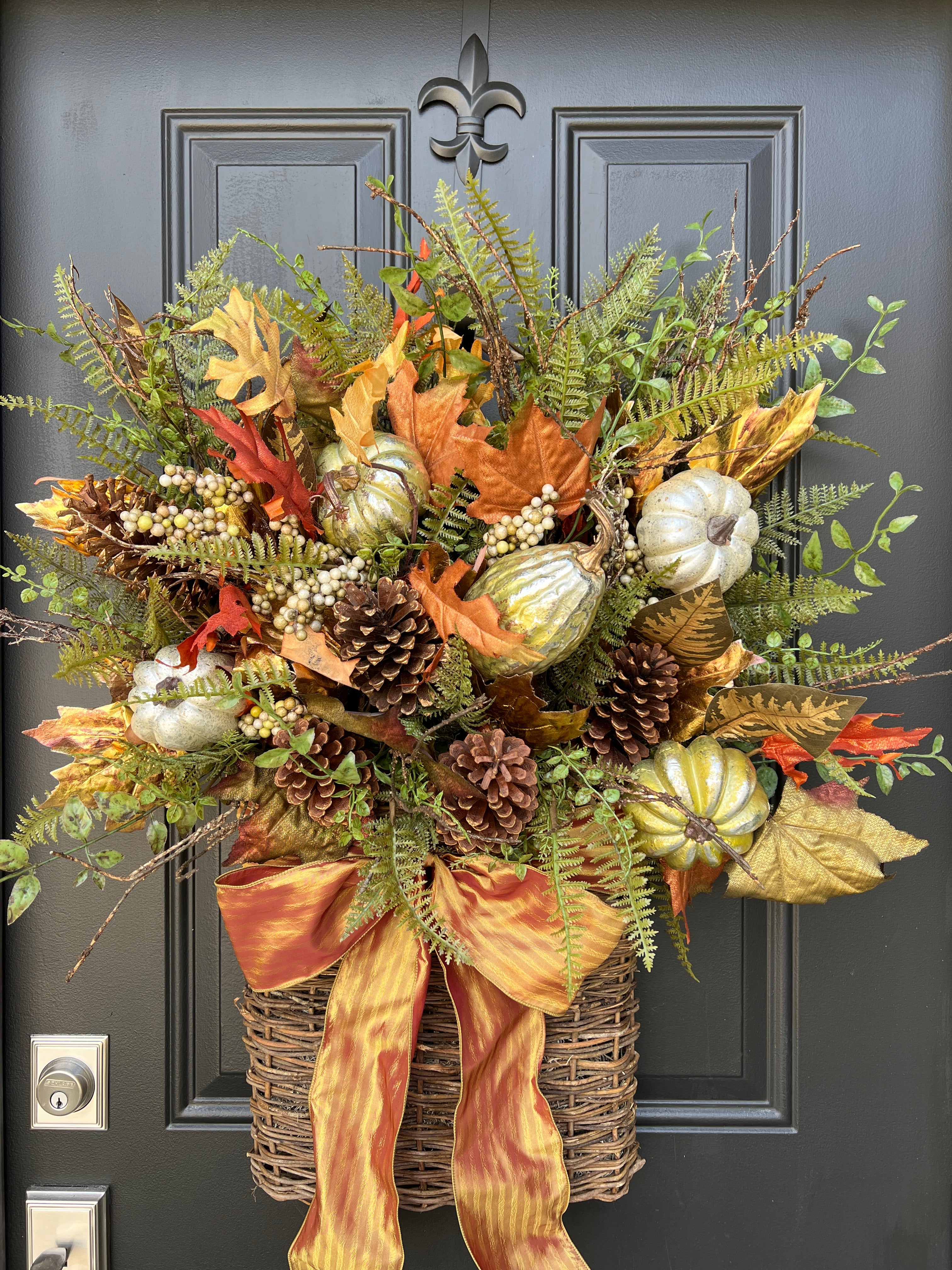 Harvest Basket Front Door Wreath