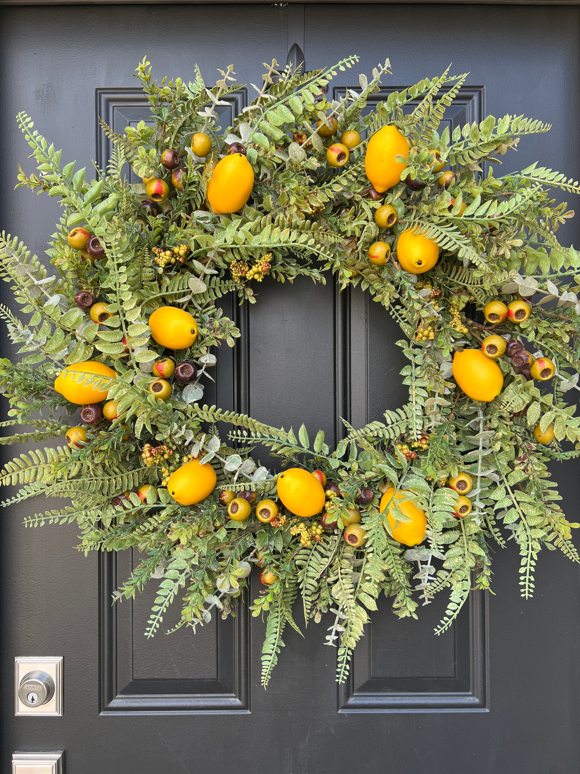 Large Yellow Lemon Wreath for Year Round