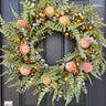Peach Orchard Wreath for Front Door with Life-Size Fruit - TwoInspireYou