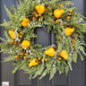 Golden Pear Fall Wreath with Life-Size Fruit - TwoInspireYou