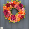 Bountiful Blooms Pumpkin Wreath with Peonies, Dahlias and Hydrangeas - TwoInspireYou