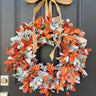 Fall Orange Berry and Lamb's Ear Wreath - TwoInspireYou