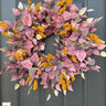 Fall Wreath with Purple Leaves and Orange Berry Clusters - TwoInspireYou