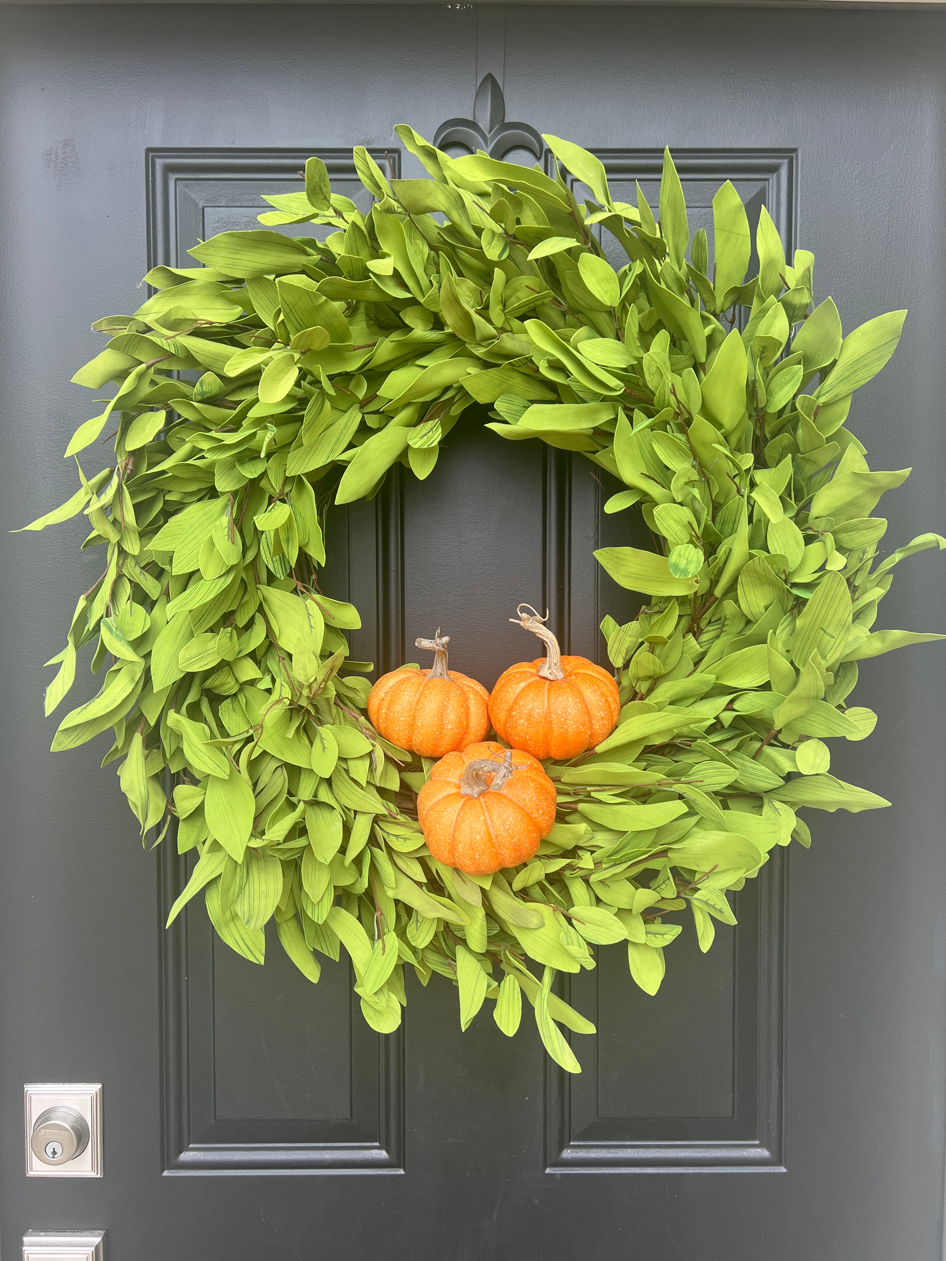 Pumpkin Patch Boxwood Wreath