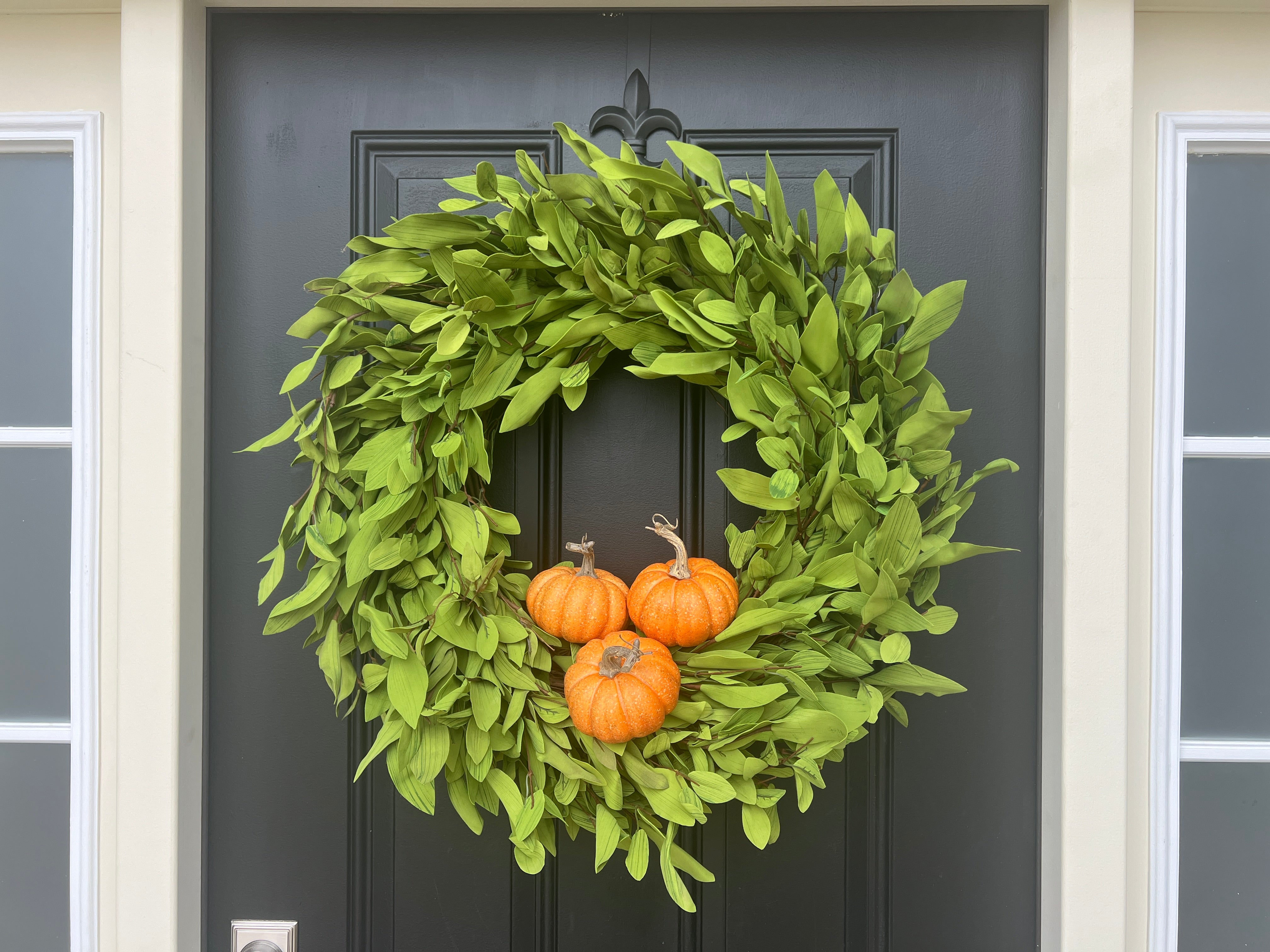 Pumpkin Patch Boxwood Wreath