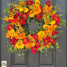 Vibrant Orange, Yellow, and Red Poppy Wreath - TwoInspireYou
