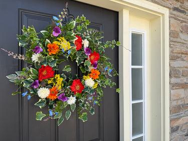 Colorful Garden Wreath - TwoInspireYou