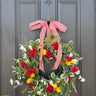 Blueberry Lemonade Wreath with Red Geraniums - TwoInspireYou