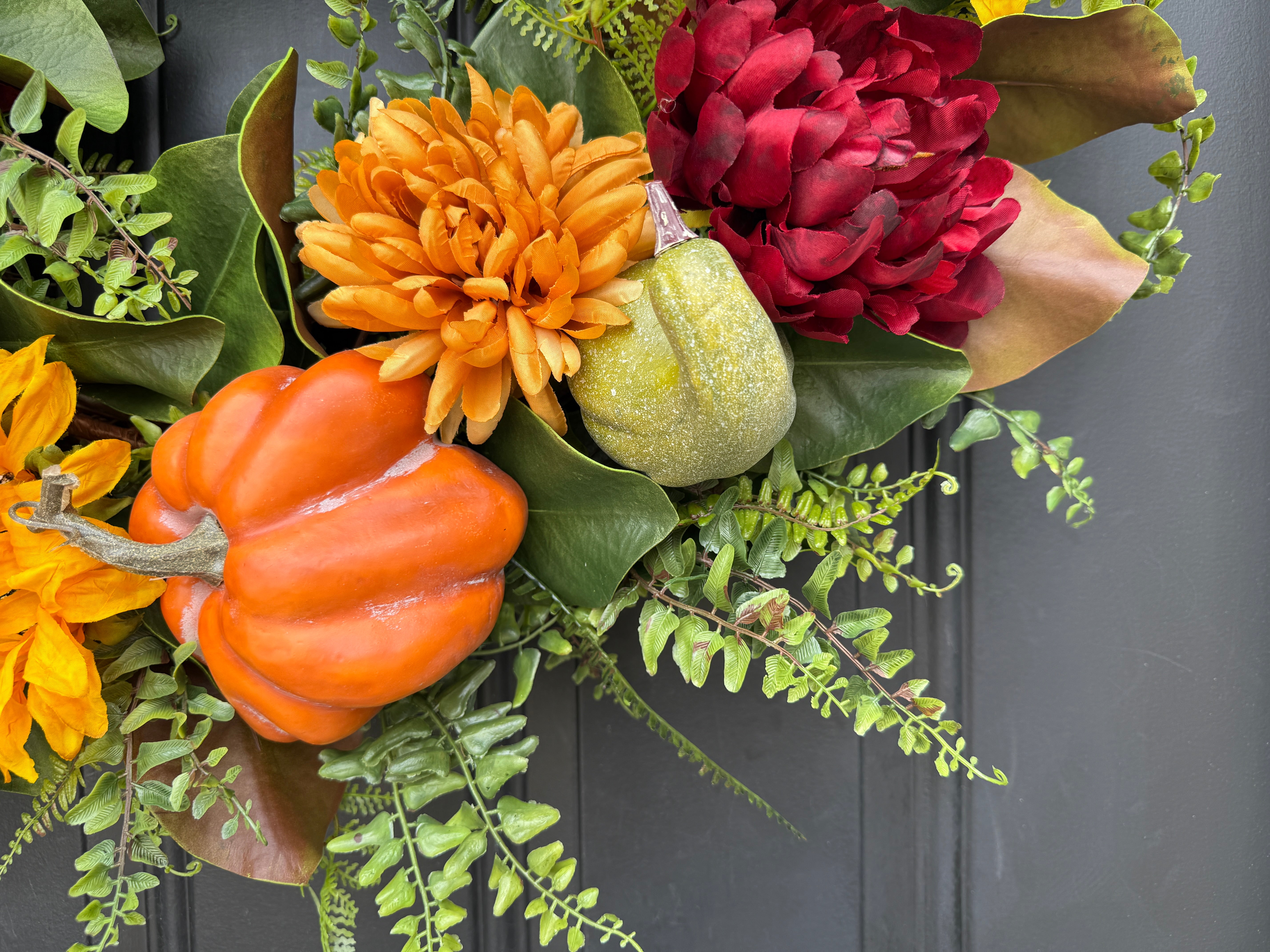 Autumn Abundance Pumpkin and Gourd Wreath - TwoInspireYou