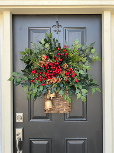 Christmas Basket for Front Door - TwoInspireYou