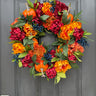 Fall Pumpkin & Blue Berry Wreath – Thanksgiving Door Decoration - TwoInspireYou