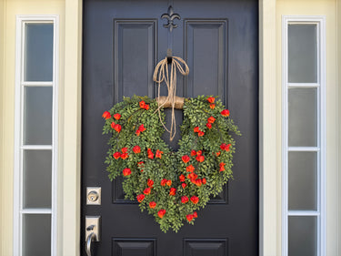 Heart-Shaped Fall Lantern Wreath – Rustic Orange Autumn Decor - TwoInspireYou
