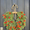 Heart-Shaped Fall Lantern Wreath – Rustic Orange Autumn Decor - TwoInspireYou