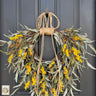 Yellow Berry Willow Fall Wreath with Twine – Rustic Autumn Decor - TwoInspireYou
