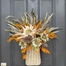 White Sunflower & Berry Harvest Basket – Rustic Fall Door Decoration - TwoInspireYou