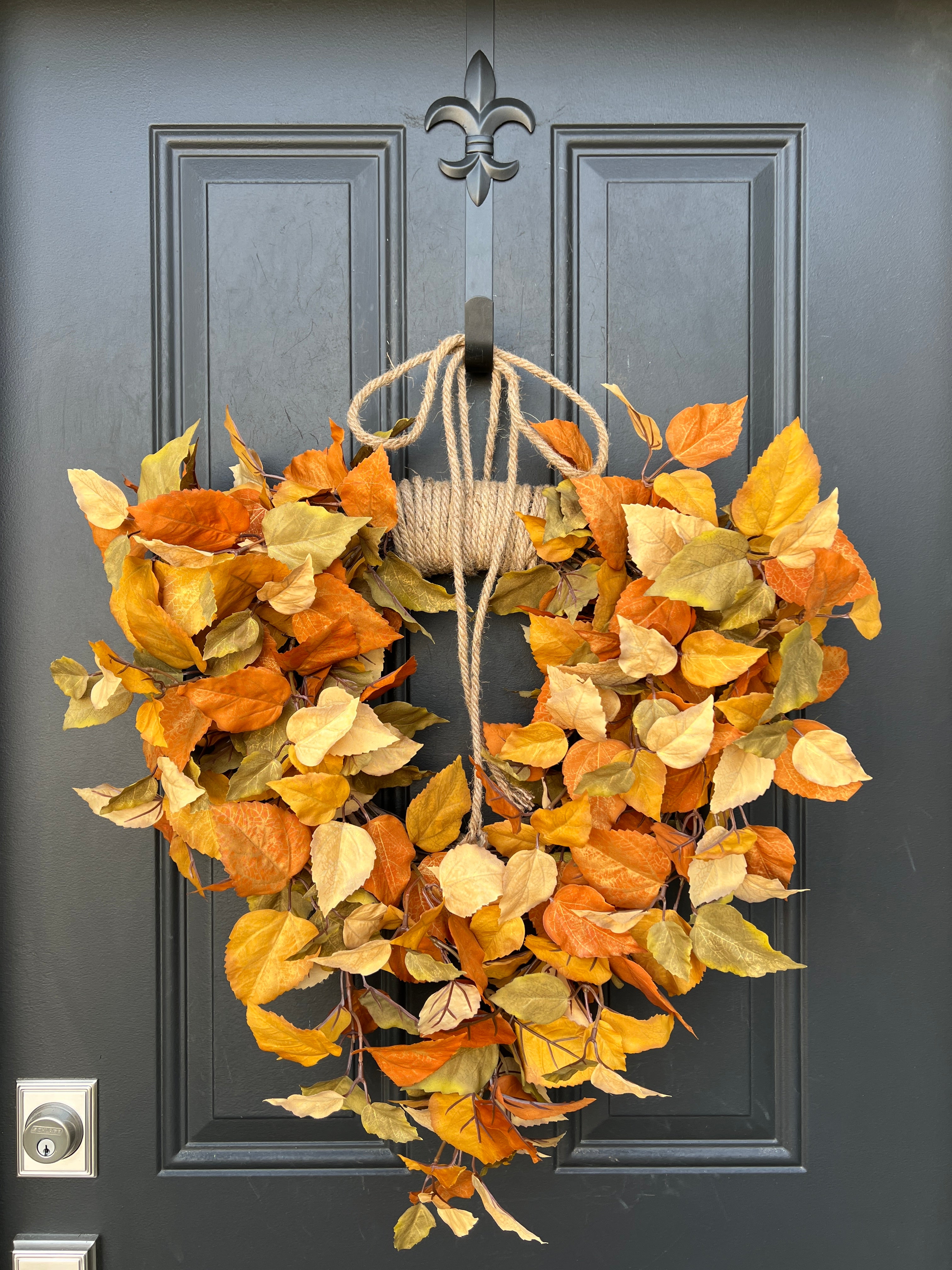 Falling Leaves Autumn Outdoor Wreath