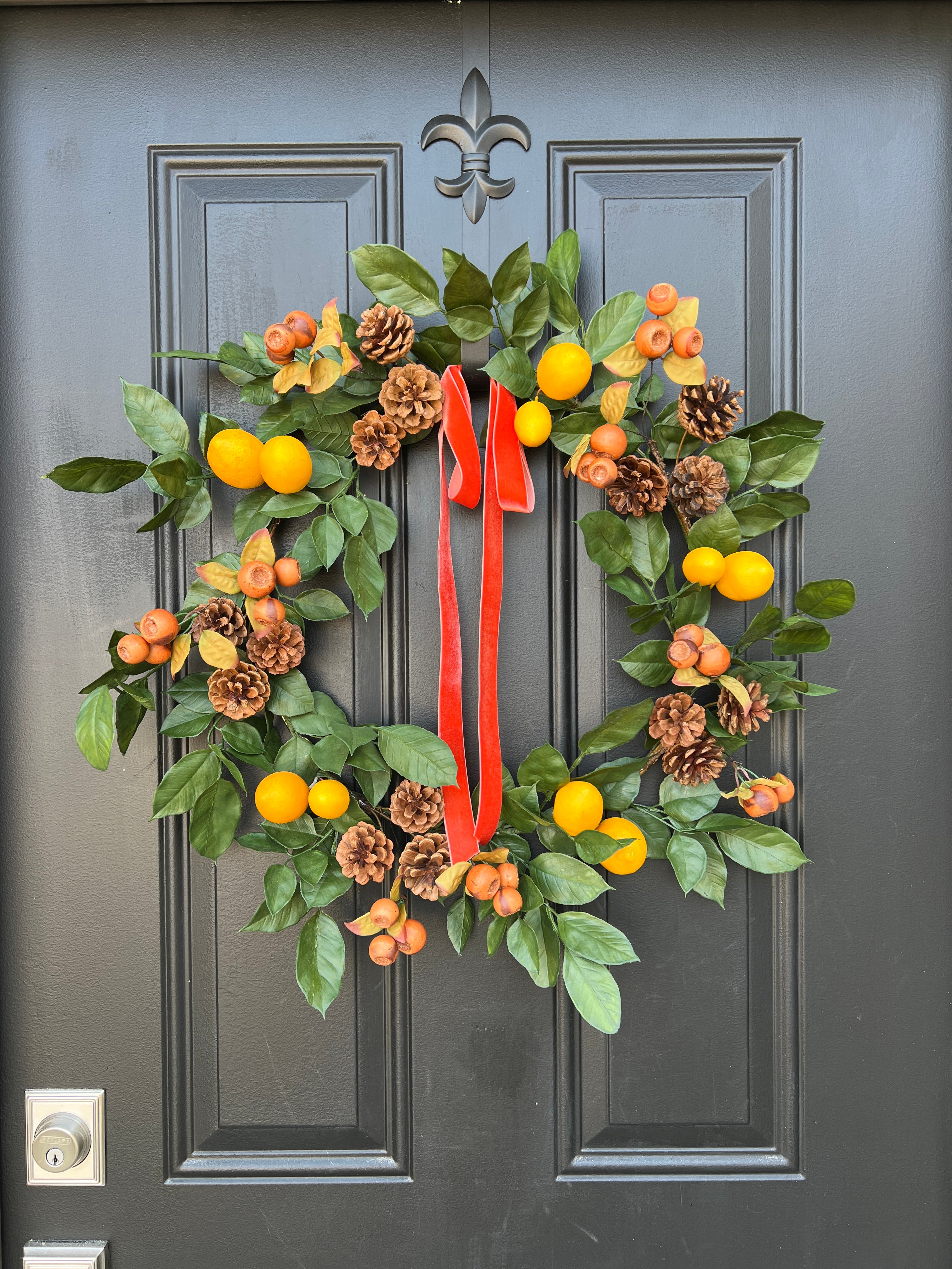 Citrus Pinecone Harvest Wreath