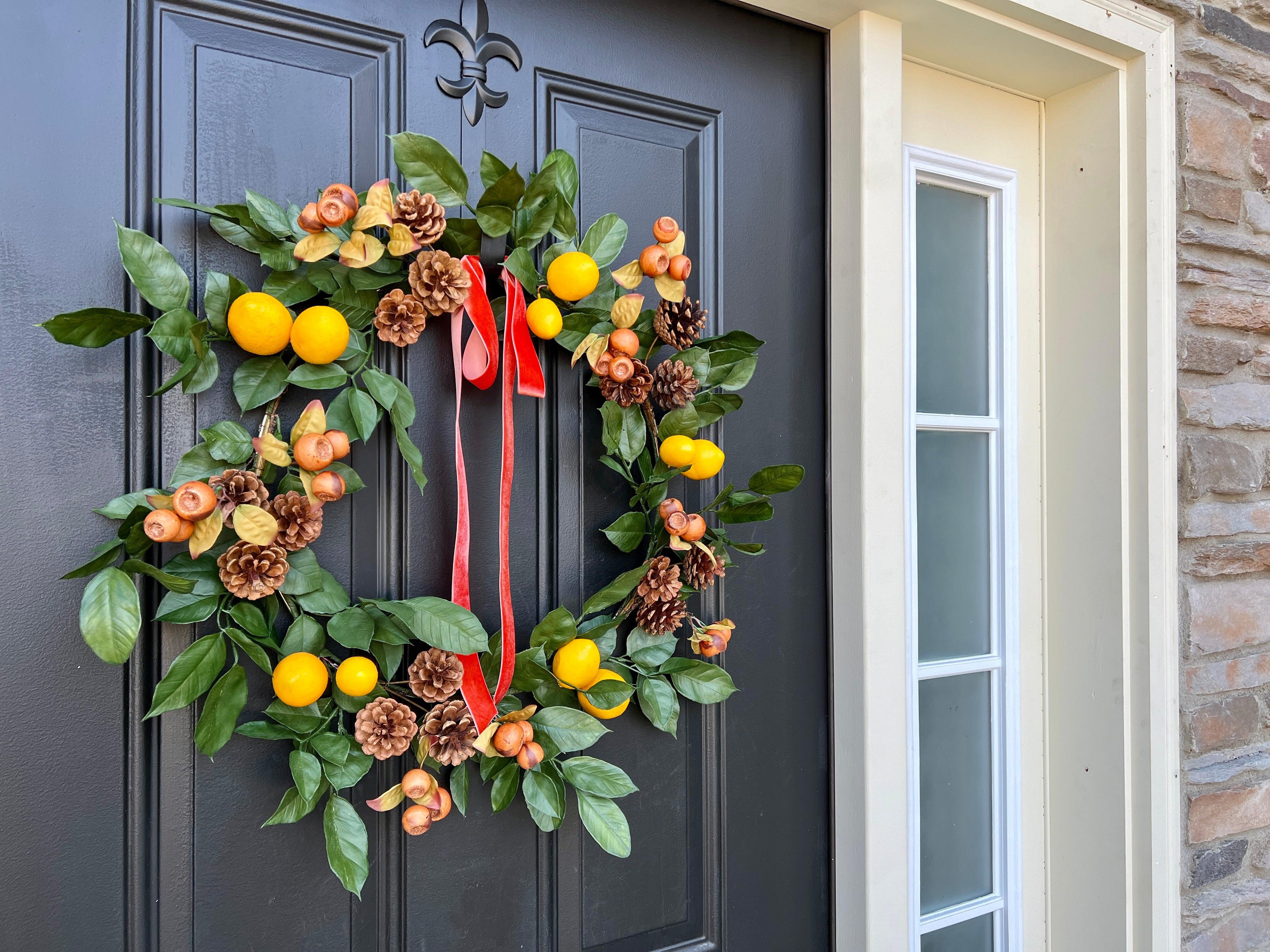 Citrus Pinecone Harvest Wreath