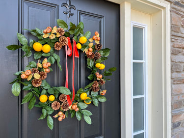 Citrus Pinecone Harvest Wreath - TwoInspireYou