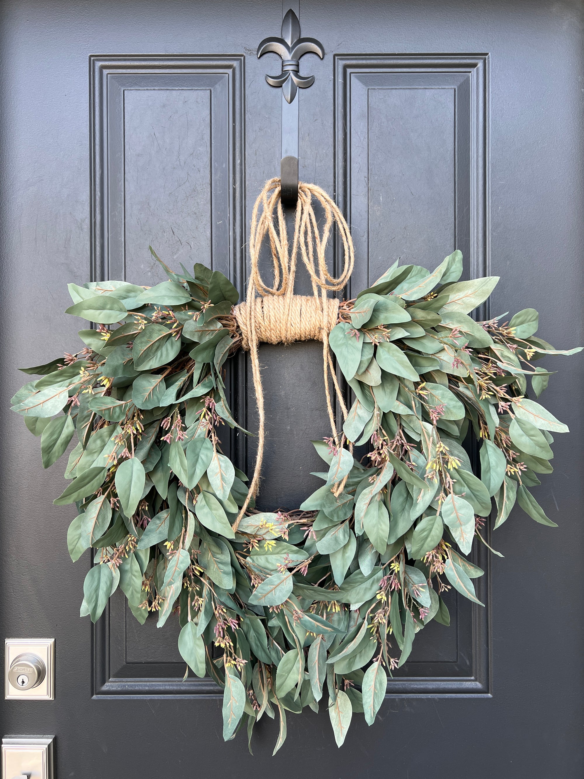Spring Greenery Wreath, Outdoor Wreath for All Seasons