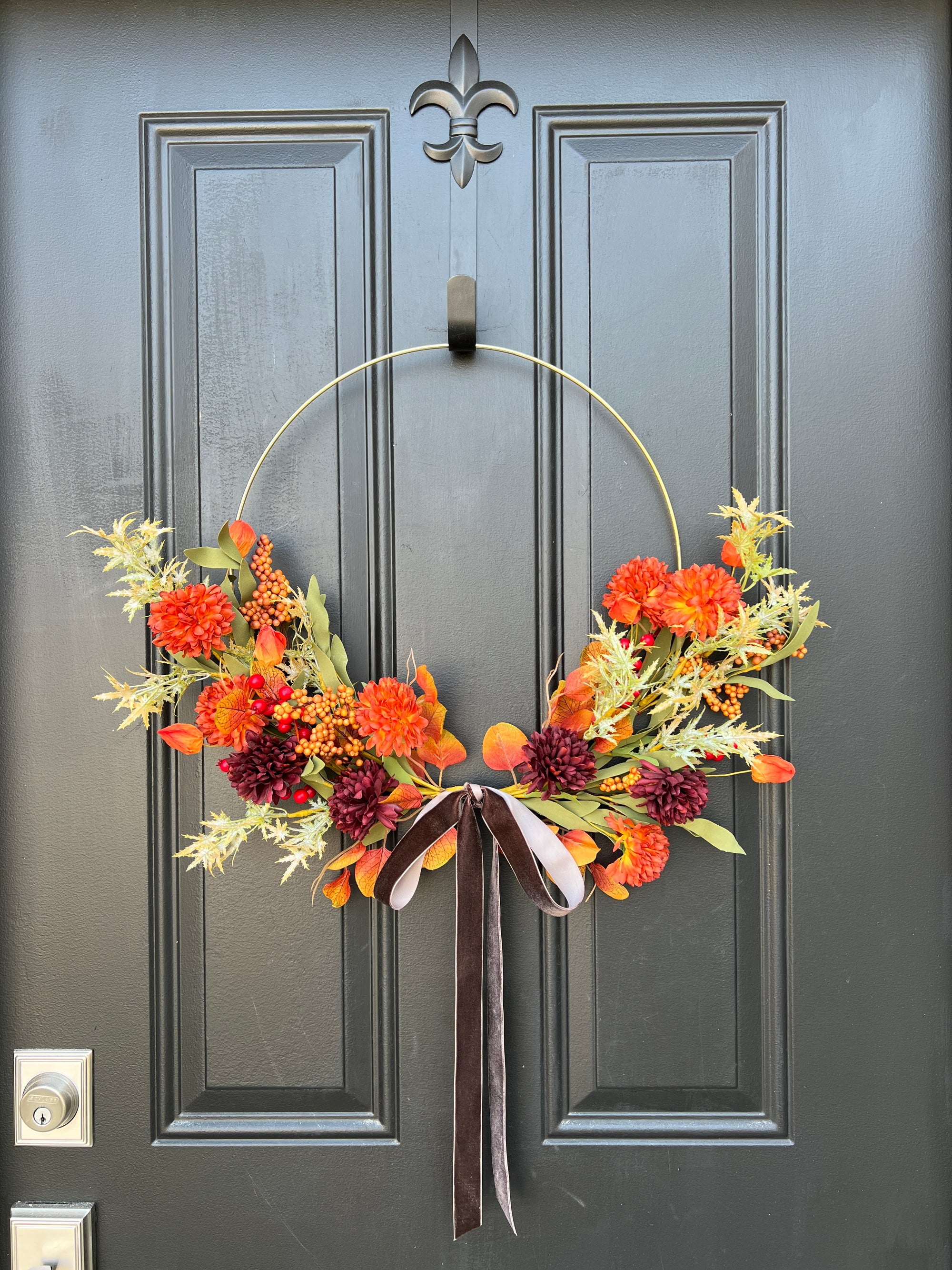 Vibrant Floral Harvest Hoop Wreath