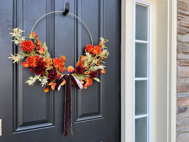 Vibrant Floral Harvest Hoop Wreath - TwoInspireYou