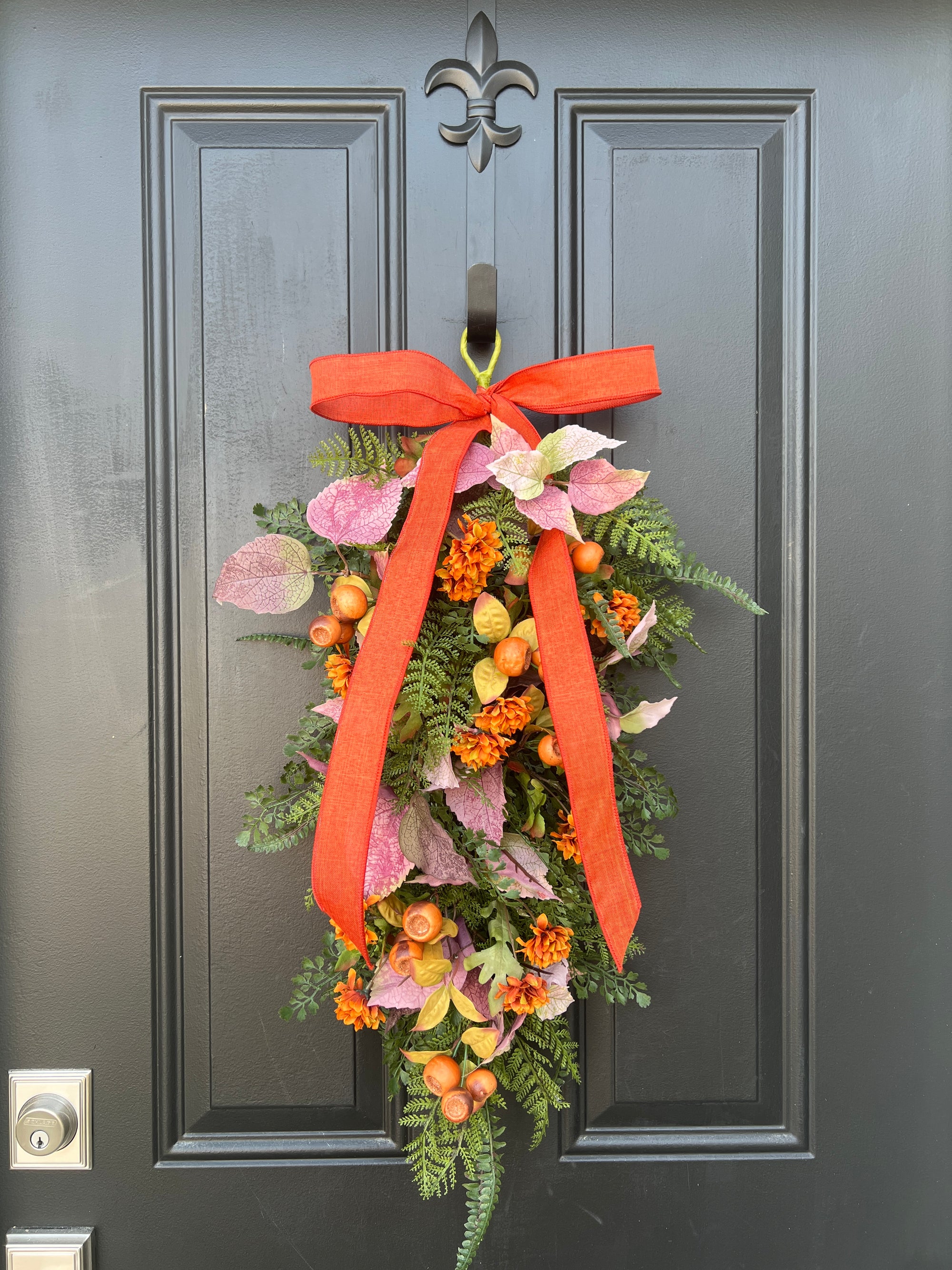 Soft Sunrise Autumn Cascade Swag Wreath