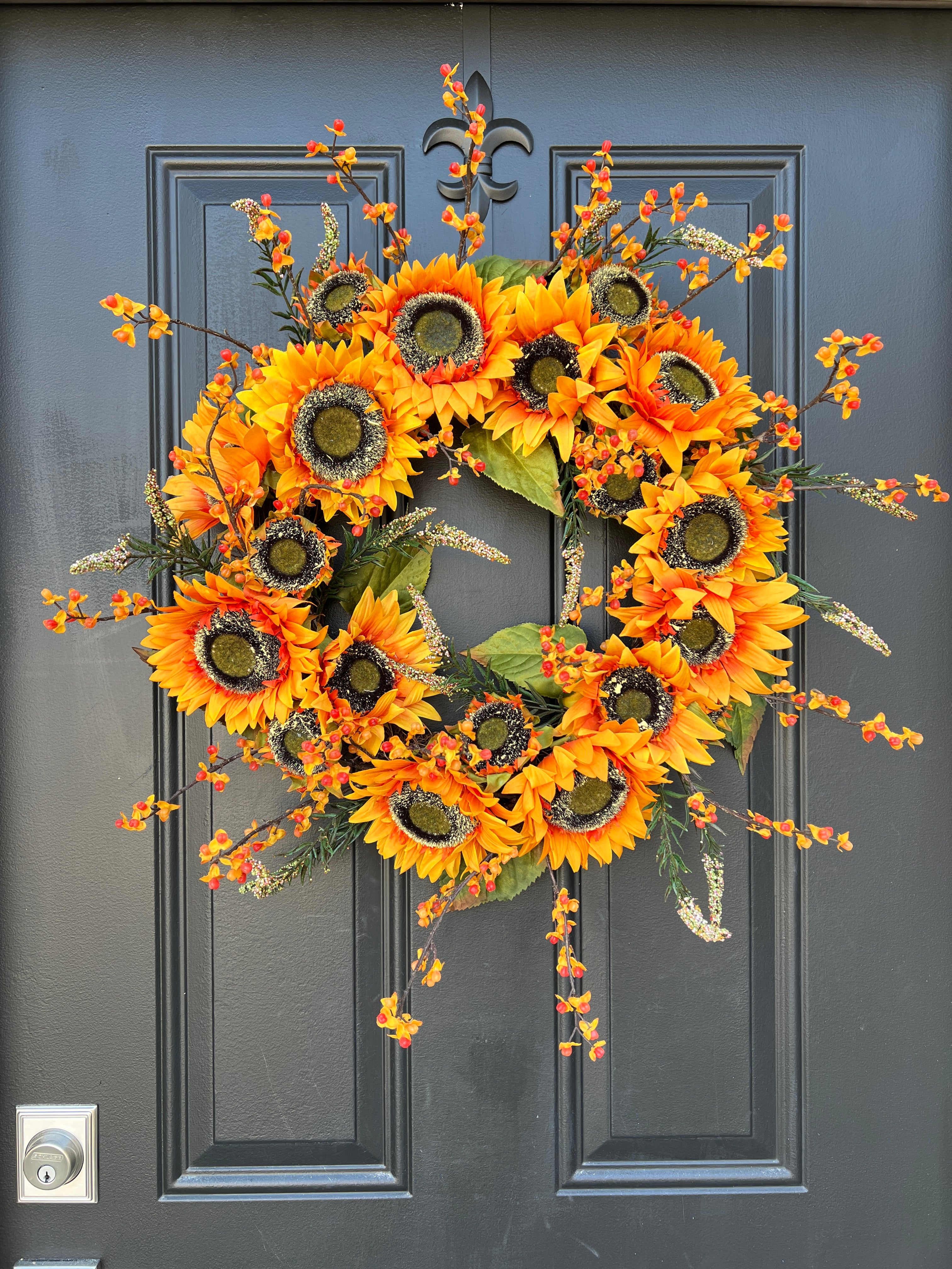 Sunny Greetings Autumn Sunflower Wreath