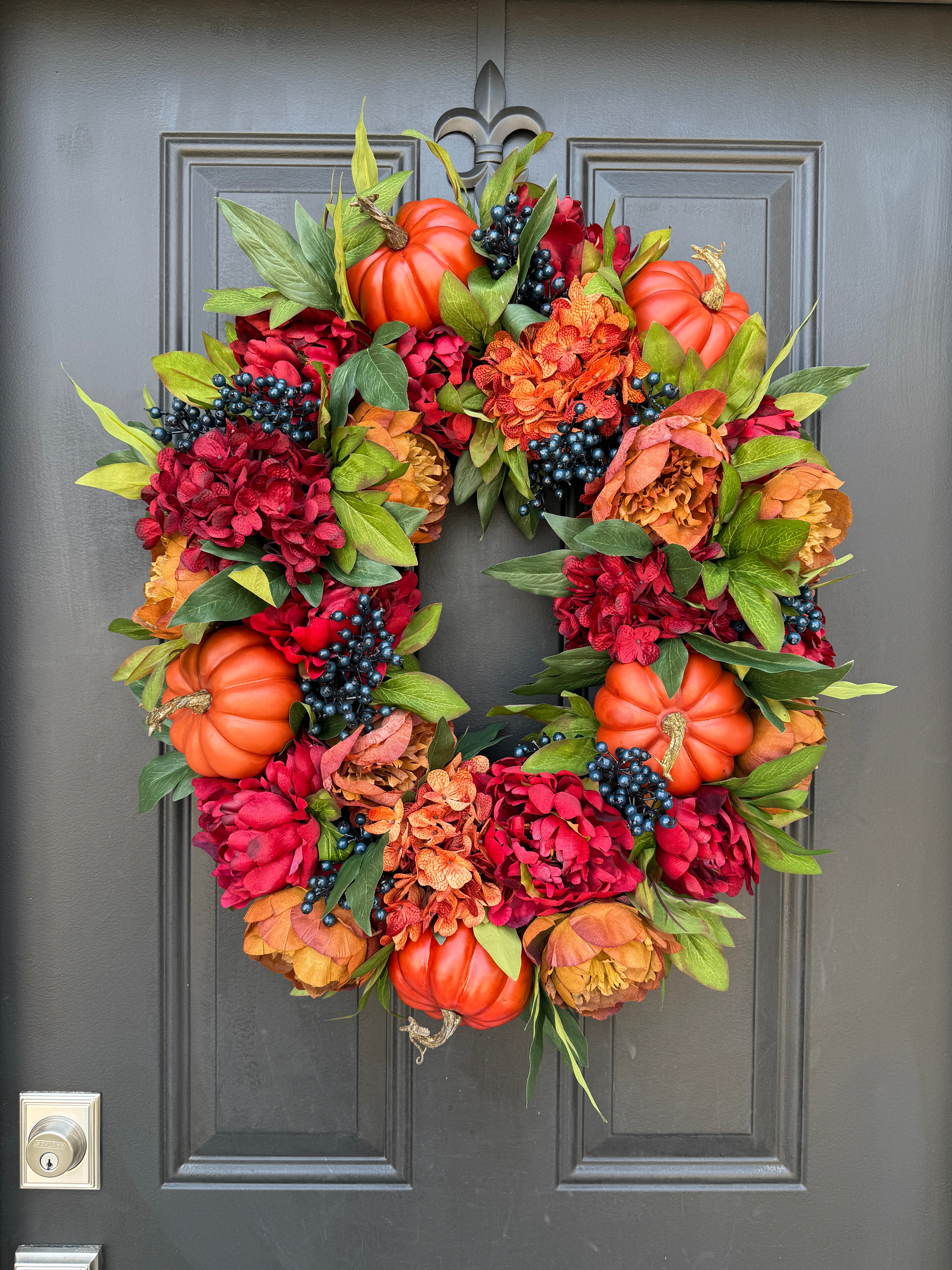Oval Bountiful Harvest Wreath for Thanksgiving - TwoInspireYou
