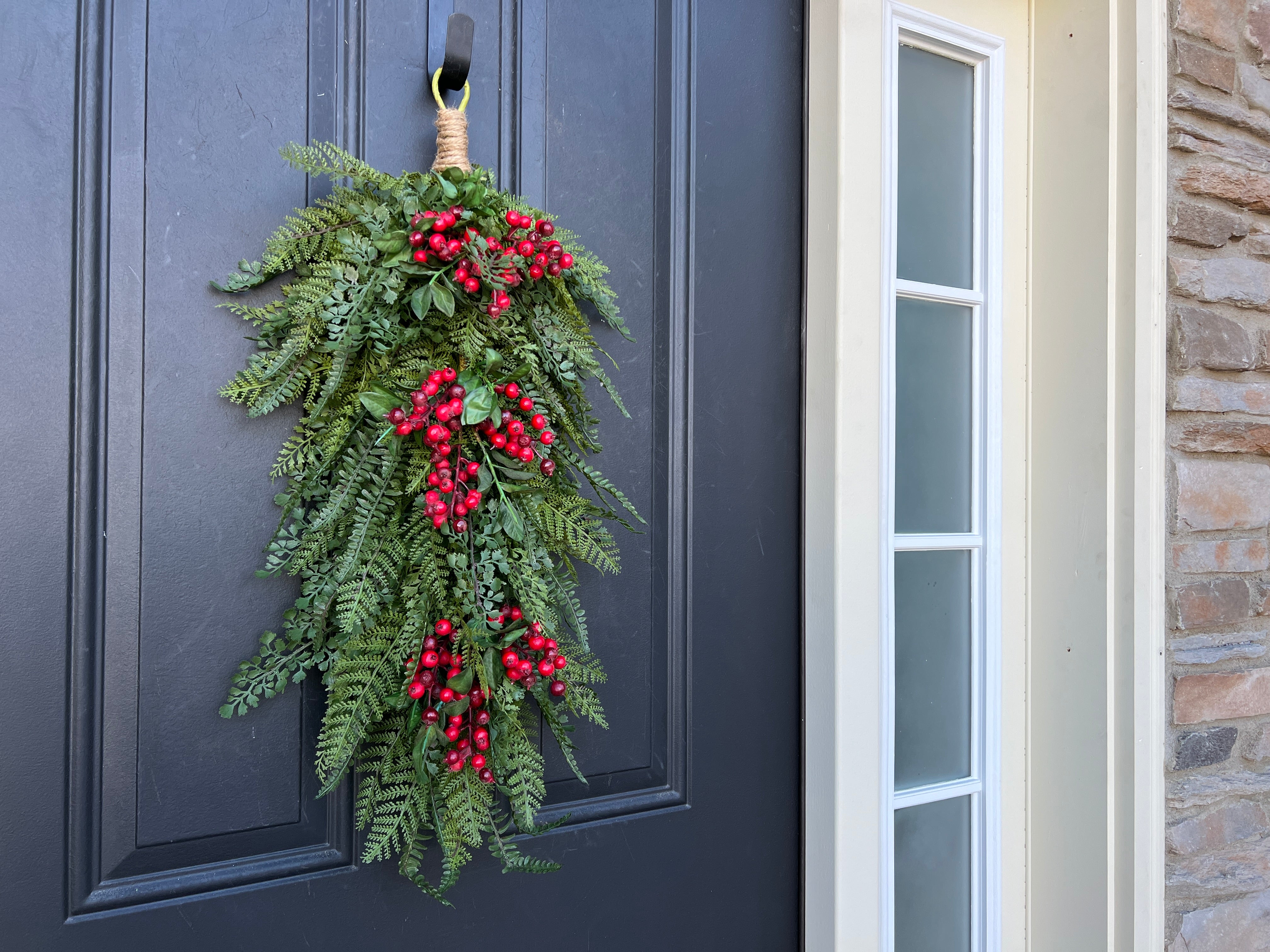 Red Berry & Fern Christmas Swag Wreath