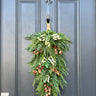 Woodland Fern Teardrop Wreath with Acorn, Pinecones and Cream Berries - TwoInspireYou