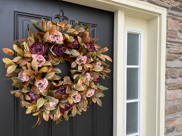 Mulberry Peony Fall Wreath - TwoInspireYou