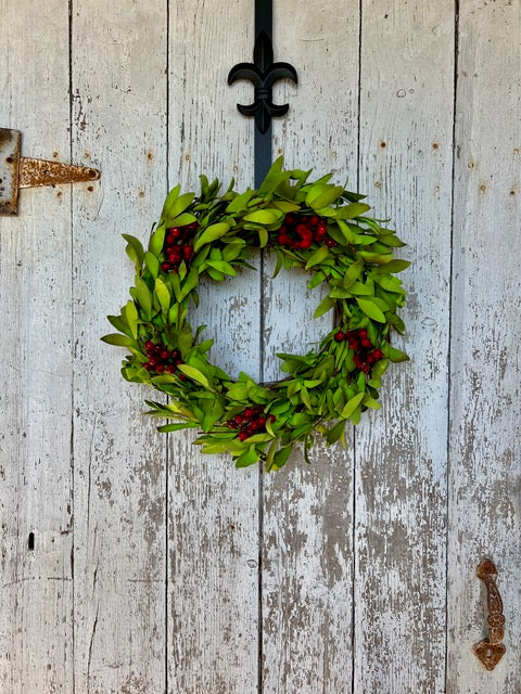 Mini Boxwood Christmas Window Wreath