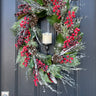 Classic Oval Christmas Wreath with Flickering Candle - TwoInspireYou