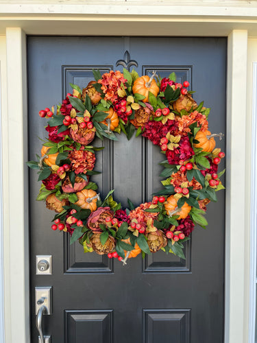 Harvest Heirloom Pumpkin Wreath - TwoInspireYou