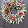 Winter Pinecone and Bay Leaf Wreath with Red Berries - TwoInspireYou