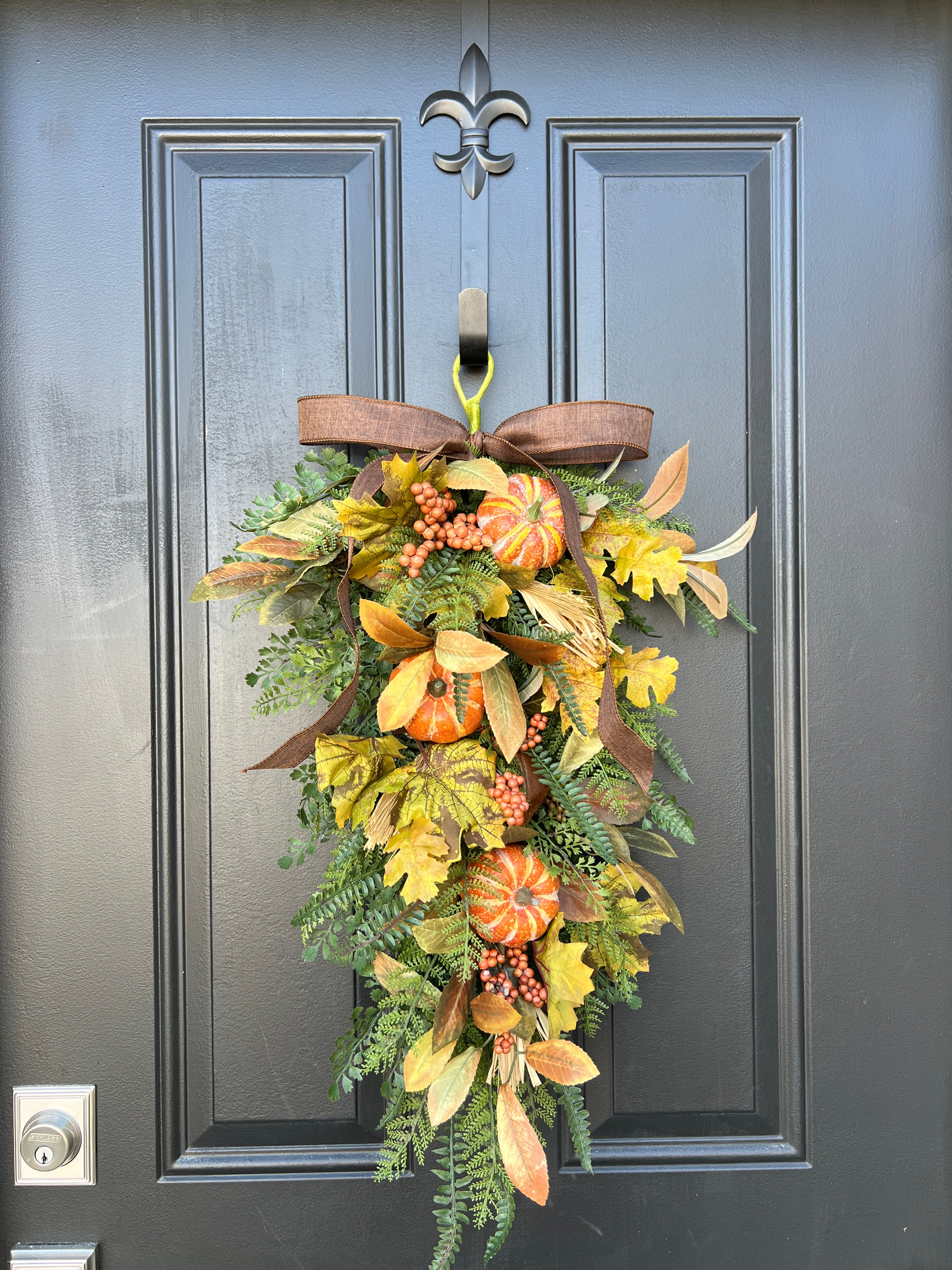 Woodland Pumpkin Harvest Swag Wreath