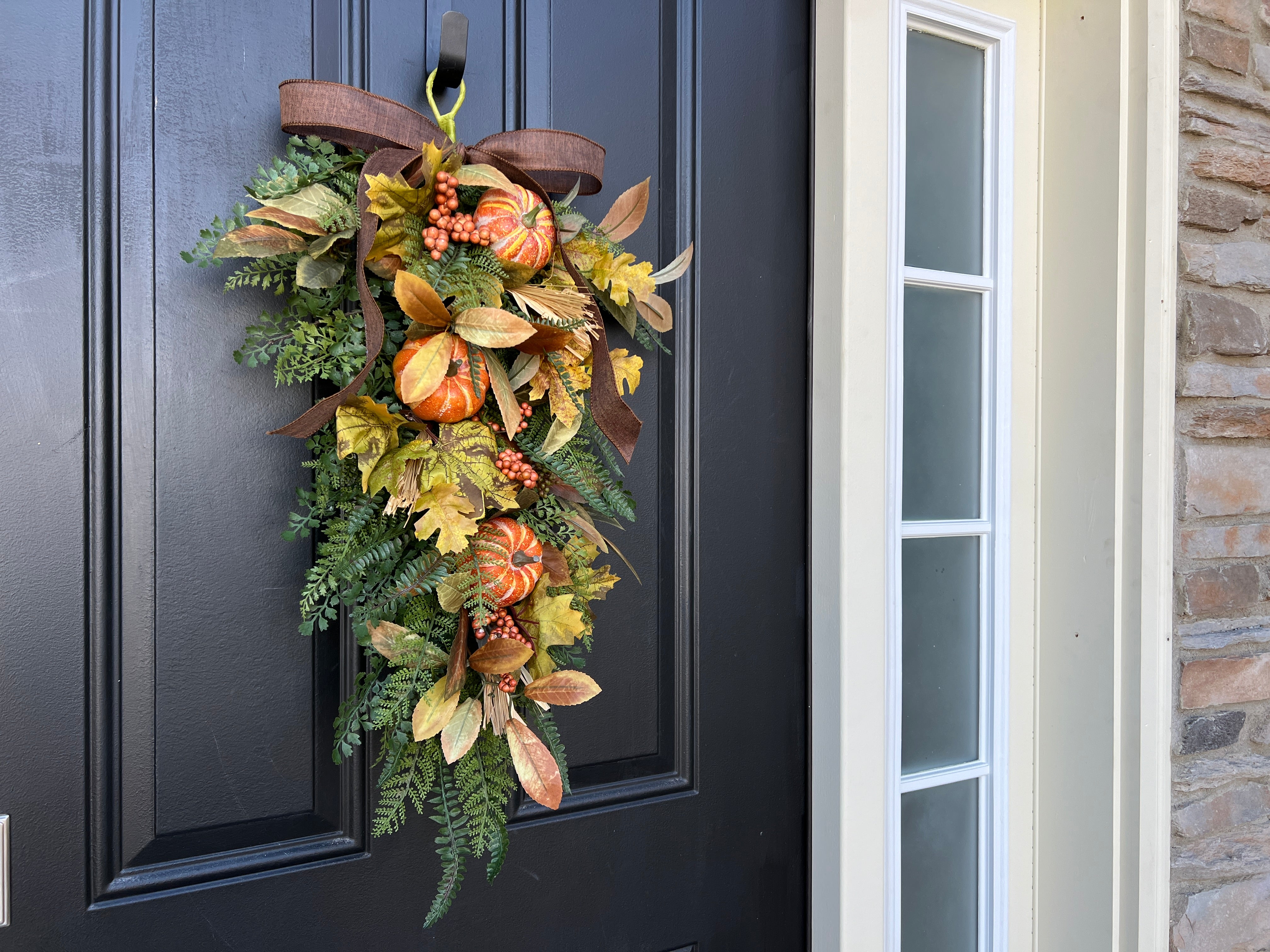 Woodland Pumpkin Harvest Swag Wreath