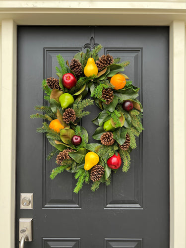 Oval Fruit Wreath for Thanksgiving and Christmas - TwoInspireYou