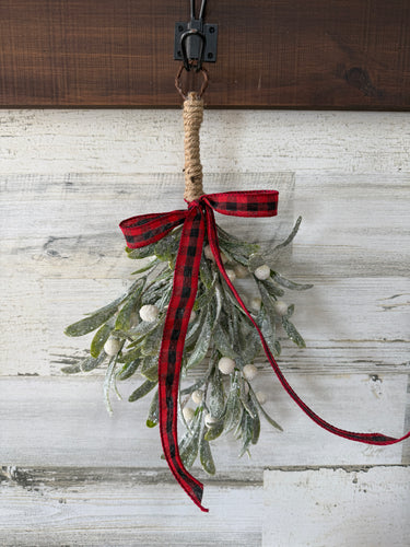 Buffalo Check Mistletoe Hanging Bundle – Rustic Farmhouse Christmas Décor | - TwoInspireYou