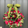 Holiday Red Peony Wreath with with Cream Berries - TwoInspireYou