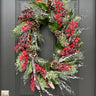 Classic Oval Christmas Wreath with Magnolia and Flocked Snow - TwoInspireYou