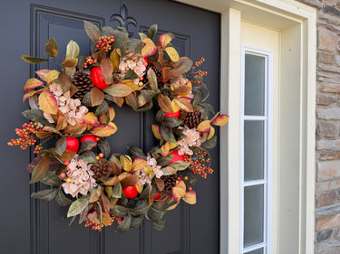 Persimmon and Magnolia Fall Wreath