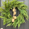 Norfolk Pine Wreath with Decorative Gold Hanging Bells - TwoInspireYou