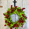 Mini Boxwood Christmas Window Wreath - TwoInspireYou