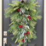 Christmas Pine Swag Teardrop Wreath with Berries - TwoInspireYou