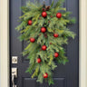 Deluxe Red Ornament & Pine Swag – Handcrafted Christmas Door Decor | - TwoInspireYou